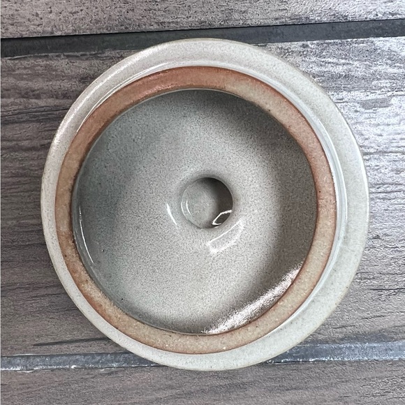 VINTAGE PRESTIGE PLACE GINGER JAR CROCK w/LID Folk Art Blue Floral Pottery Japan - Picture 5 of 8